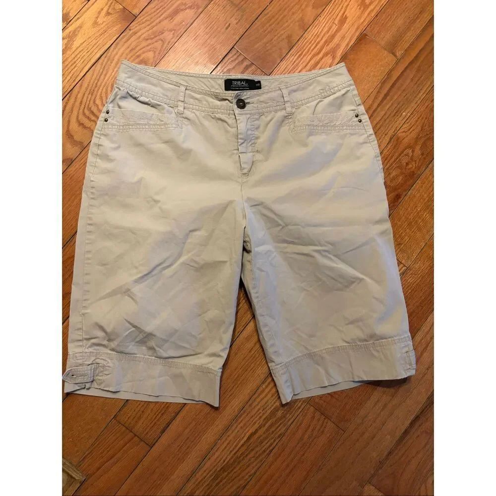 Tribal Khaki Bermuda Shorts